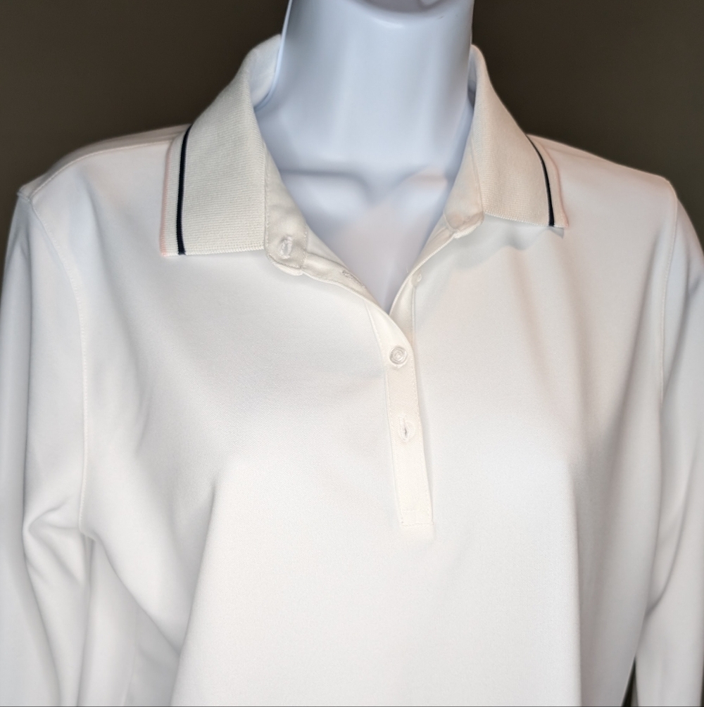 NWT Lady Hagen Long Sleeve Golf Polo UPF 50+ in White - Picture 2 of 7